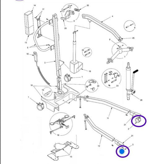 3" Front Caster, 222-6505 Hoyer