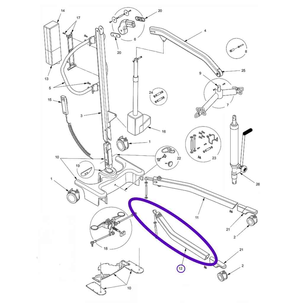 hoyer-advance-right-base-leg-0y0040-all-points-medical