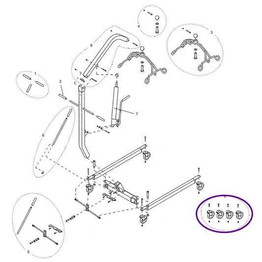HML400 Caster Wheels, 222-6007 Hoyer