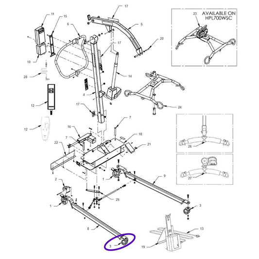 HPL700 Front Caster, 39001078 Hoyer