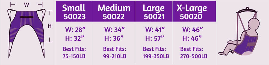 Hoyer Mesh U-Sling No Head Support Hoyer