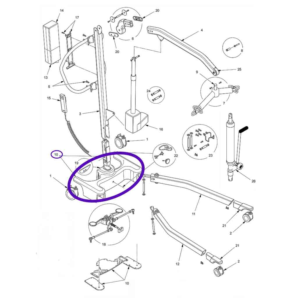 Advance Lift Base Assembly Hoyer