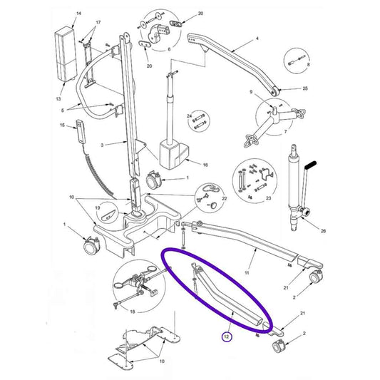 Advance Lift Right Base Leg Extrusion Hoyer