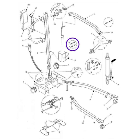 Advance Lift Actuator Fixings Kit Hoyer