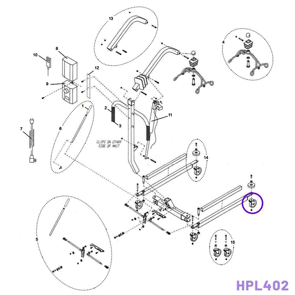 3" Front Caster, 222-6505 Hoyer