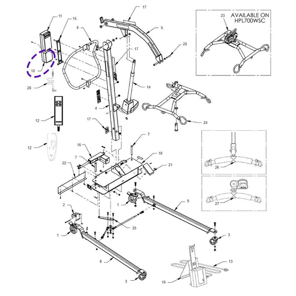 Hoyer Unit Rotation Control Control Box for Hoyer HPL700 Patient Lift - 39001086 – All Points Medical