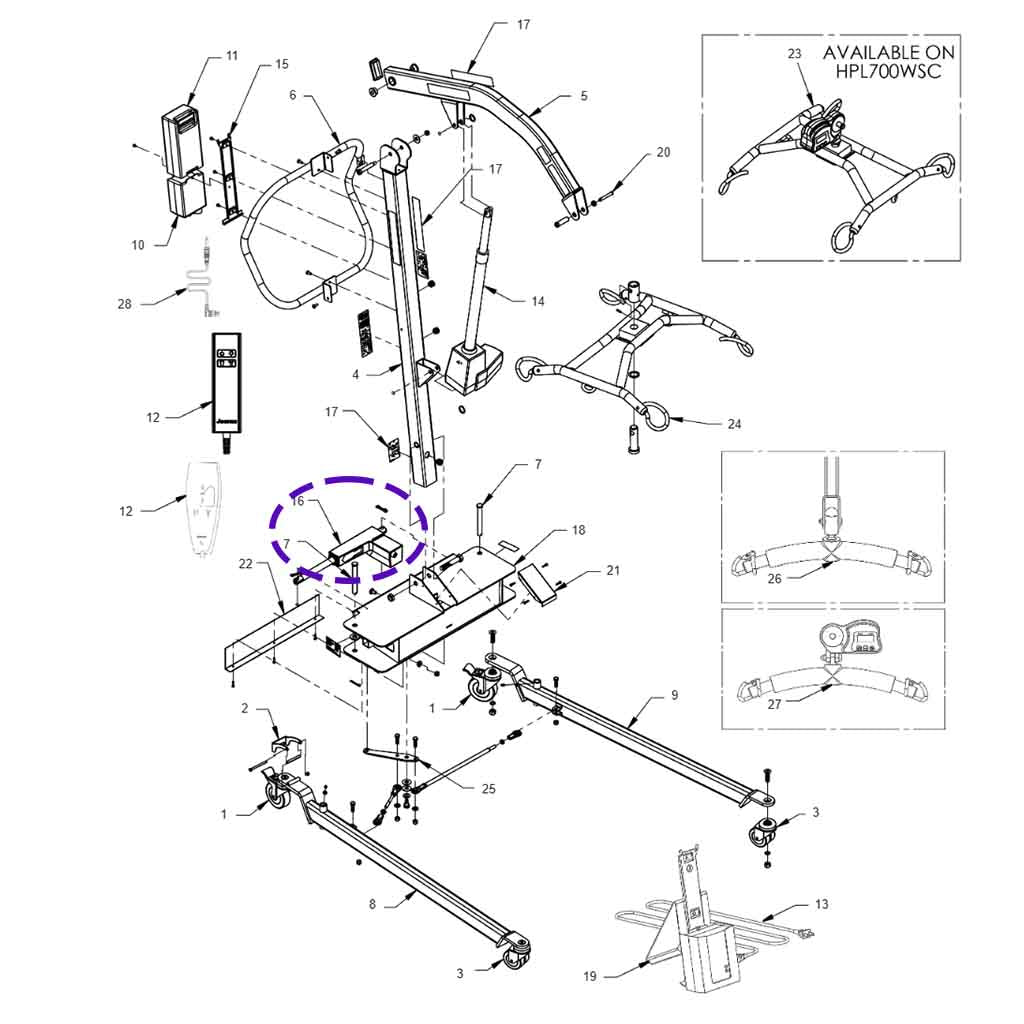 HPL700 Leg Actuator, 39001094 Hoyer