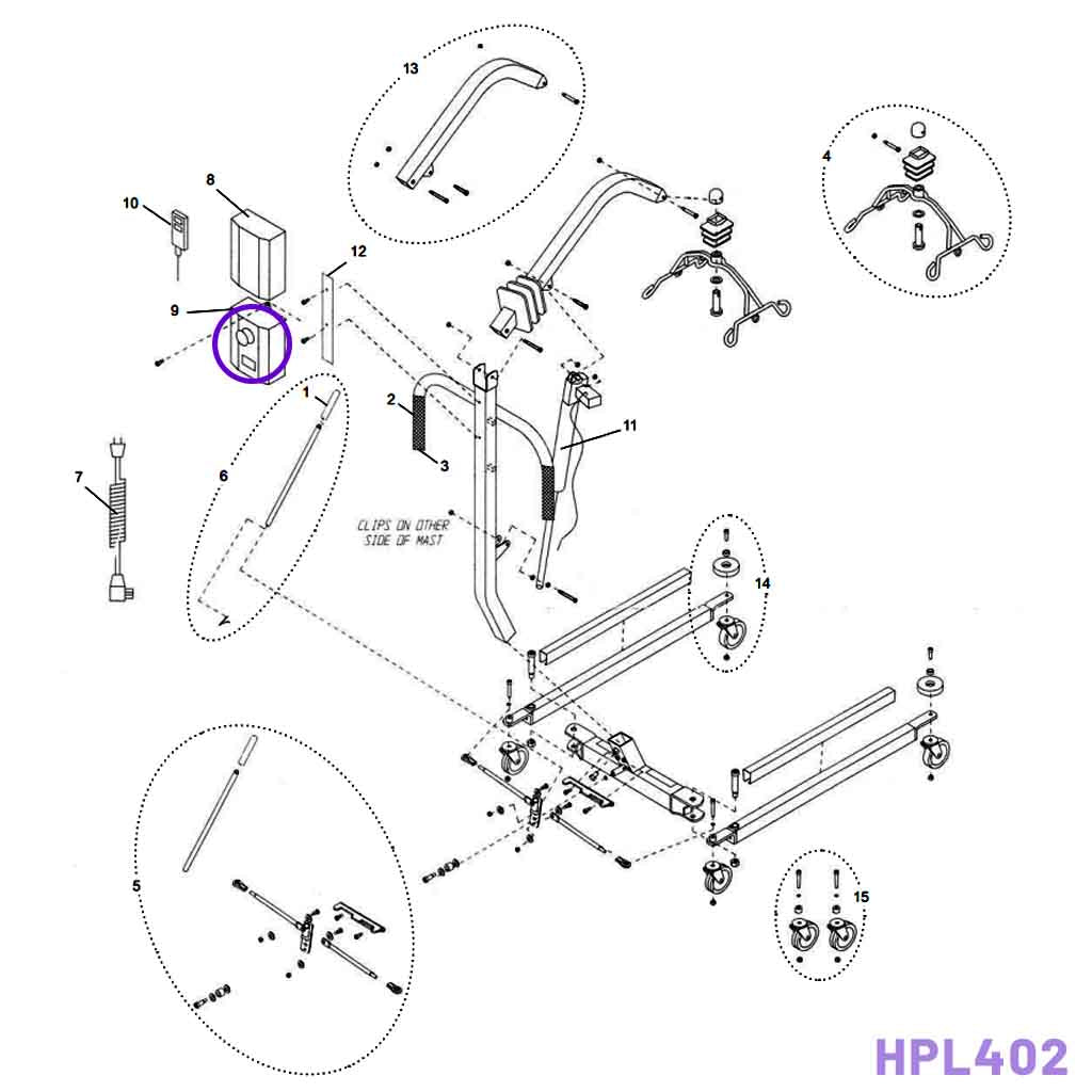 Hoyer Unit Rotation Control Control Box for Hoyer HPL402 Patient Lift 400-3005 – All Points Medical